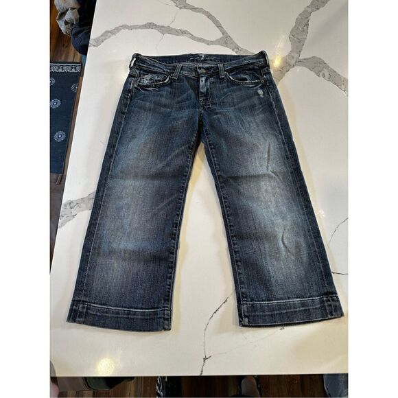 7 For All Mankind Dojo Crop Low Rise Jeans Woman’s Sz 28 - Picture 1 of 10
